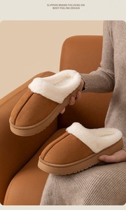 Chaussons d'intérieur chauds pour femme, faciles à enfiler, style <span class=keywords><strong>bottes</strong></span> <span class=keywords><strong>de</strong></span> neige moelleuses, en tissu pelucheux, pour l'hiver, en fourrure, en coton - Product Image 4