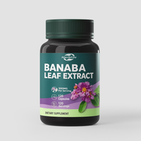 Capsules d'extrait de feuille de Banaba en marque privée OEM, 300 mg par dose, 120 capsules végétariennes, antioxydant et soutien général au bien-être