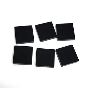 Pierre précieuse naturelle en onyx noir de forme carrée, 10x10mm, agate noire pour la fabrication de bijoux - Product Image 1