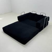 Canapé-lit pliable en velours côtelé beige 2026, convertible avec oreillers pour salon et appartement – Offre Spéciale