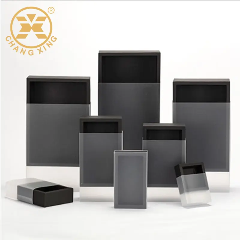 Lunettes décoratives originales, boîte en papier artisanal noir, auto-érection, avec couvercle transparent, boîte en papier à tiroir