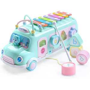 <span class=keywords><strong>Puzzle</strong></span> a forma di xilofono giocattoli sensoriali musicali educativi per bambini scuola Bus xilofono giocattolo per bambini 1-3 - Product Image 1