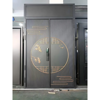 Puerta Metálica Residencial de Acero Galvanizado para Villas de Lujo, Puerta de Hierro a Precio de Fábrica, Puerta Frontal de Acero Acústica