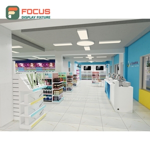 Vitrine de présentation pour extensions de cheveux personnalisées, en bois et verre, avec étagères multi-niveaux et tiroirs, pour magasin - Product Image 2