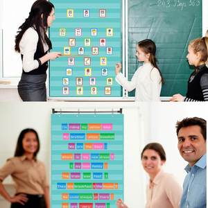 Tableau mural de poche noir à 10 poches, pour mots et phrases, fournitures pour enseignants, rentrée scolaire, 43x28 pouces, 420D - Product Image 5