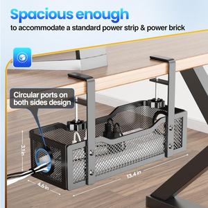Cesta organizadora metálica <span class=keywords><strong>para</strong></span> cables, superventas al por mayor, <span class=keywords><strong>para</strong></span> gestión de cables en escritorios, cocinas, baños y escritorios de pie. - Product Image 5