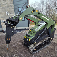 Mini-chargeuse compacte Derette V1000 à haut débit avec moteur diesel Kubota de 25 CV conforme à la norme EPA, chargeuse frontale à cabine étroite
