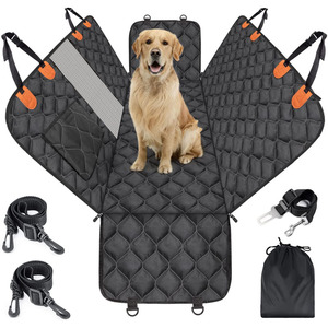 Hamac pour animaux de compagnie avec fenêtre en maille poche de rangement ceinture de sécurité protecteur de siège arrière pour <span class=keywords><strong>banc</strong></span> coffre <span class=keywords><strong>chien</strong></span> housse de siège de voiture - Product Image 1