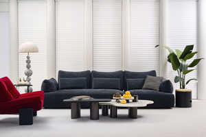Divano in Tessuto Ciniglia Bicolore Opaco di Lusso Europeo, Produzione Diretta MIHUA, Stile Moderno e Semplice per Soggiorno e Villa - Product Image 3