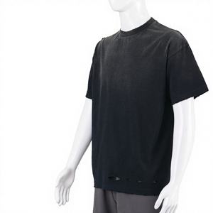 Camiseta de Hombre con Logotipo Personalizado, Estilo Vintage, Lavado Ácido, Tejido Grueso, 100% Algodón, Ecológica, Transpirable, Corte Holgado - Product Image 4