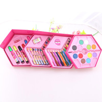 Vente chaude 46 pcs Coloré Boîte En Plastique Art Dessin Ensemble avec Aquarelle Stylo Crayon De Couleur pour Enfants Dessin