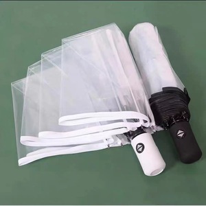 Parapluie de pluie japonais moderne LS à trois plis en polyester, ouverture entièrement automatique, logo, design changeant de couleur, durable, 10 baleines, résistant à l'eau - Product Image 3