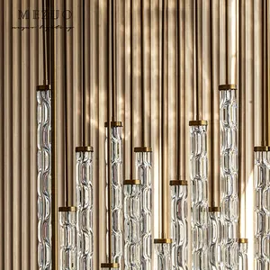 Pha Lê cột Màn hình Acrylic tùy chỉnh thủy tinh cột ánh sáng sang trọng sảnh Câu Lạc Bộ khách sạn trang trí sang trọng dẫn đèn chùm