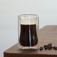Ensemble de tasses à thé expresso modernes et saines résistantes à la chaleur tasses à café en verre court borosilicate isolées à double paroi
