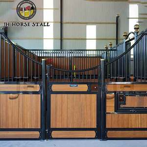 높이 7.2피트(2.2미터) 아름다운 대나무 말 마구간 패널 강철 구조 말 마구간 문 판매 유럽 인기 스타일 - Product Image 4