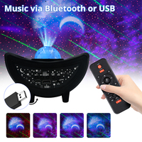 Projecteur LED RGB Galaxy Lumière Moderne Ocean Wave Star Moon Design pour Chambre et Salon Télécommande Source d'alimentation électrique