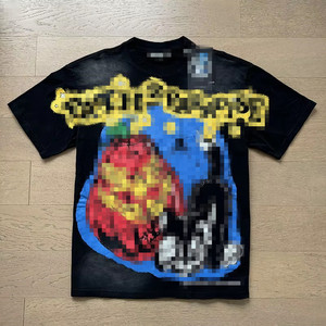 Camiseta Casual de Moda para Hombre y Mujer, Manga Corta, 100% Algodón, 260 Gramos, Hermosa Estampado Vintage Hell Star, Cuello Redondo Anti-Pilling - Product Image 4