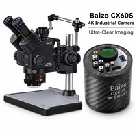 Kit de microscope stéréoscopique trinoculaire QianLi Gorilla 6558 avec caméra 4K Baizo CX60S pour réparation de circuits imprimés (PCBA) et imagerie thermique