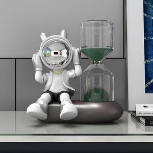 Clessidra Astronauta Dipinta a Mano in Resina Sintetica, Ornamento da Scrivania, Decorazione per TV, Vino e Portico - Product Image 4