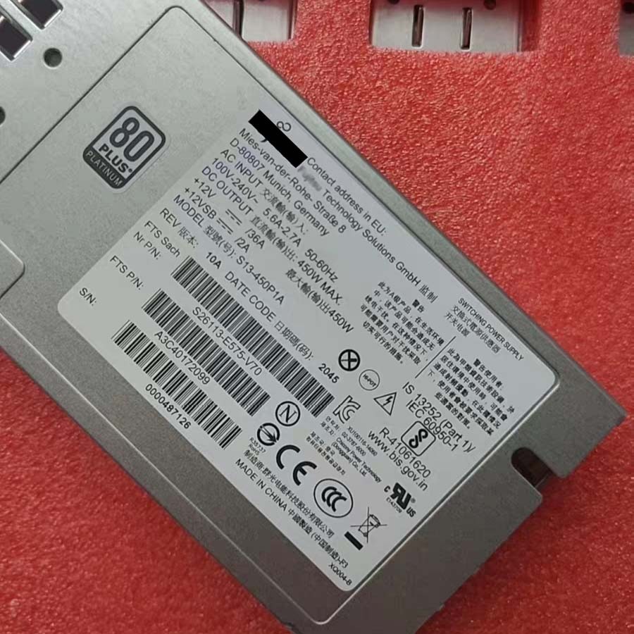 Original New for Fujitsu Primergy S13-450P1A S26113-E575-V70 450W