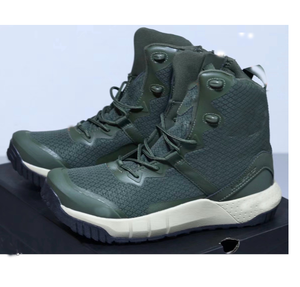 DFA01 GREEN Chaussures de randonnée noires à coupe moyenne, confortables, pour le trail, avec semelles variées, en stock - Product Image 5