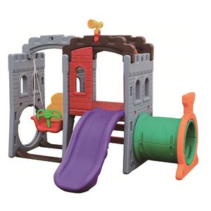 Aire de jeux balançoire et toboggan pour enfants, ensemble de jouets pour le château, le parc aquatique intérieur, en plastique, en HDPE - Product Image 1