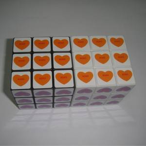 Cubo de Rubik 3x3 de 5.4 cm Personalizable con Diseño de Corazón para Promoción - Product Image 4
