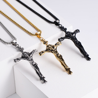 Pendentif pour homme en acier inoxydable, motif croix américaine, thème religieux chrétien et juif, pour les croyants