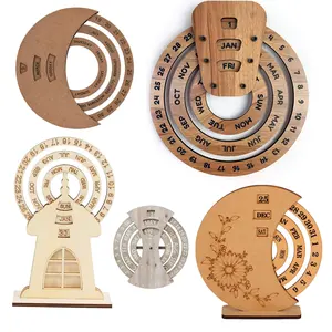 Factory-customized wooden round retro calendar of various styles is suitable for home decoration