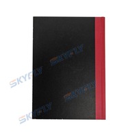 Vente chaude 192 pages livre de compteur à couverture rigide A5 Feint & Margin 2 Quire cahier noir avec paperasserie pour l'écriture des étudiants de l'école