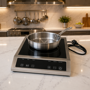 AGAHPAY Plaque de cuisson à induction commerciale portable, brûleur unique, en acier inoxydable, commande tactile avec minuterie, fonctions Faire bouillir, Frire, Maintenir au chaud - Product Image 3