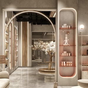 Renovación de Interiores para Centro de Belleza y Spa de Cabello y Uñas con Zona de Exhibición Arqueada de Piedra y Mobiliario Comercial - Product Image 1