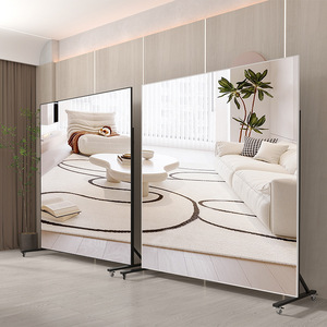 Çıkarılabilir tam boy vücut ayna büyük boy dikdörtgen ayakta ayna ile tekerlek zemin ayakta boy aynası oturma odası için - Product Image 6