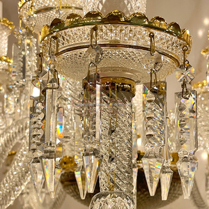 Lámpara de Araña de Cristal de Lujo para Interiores de Hoteles y Bodas, Diseño Moderno en Cromo, Tamaño W67cm*H74cm, Metal+Cristal K9 y Madera Contrachapada - Product Image 6