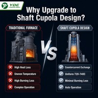 Four à cupole pour métaux non ferreux, conception à contre-courant, moulage sous pression, moulage basse pression, capacité de fusion de 0,1T à 5T, personnalisation OEM