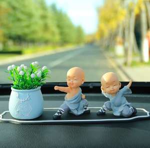 Креативная скульптура из смолы для маленького монаха кунг-фу, ручная роспись, художественный Милый Забавный Ароматерапевтический орнамент - Product Image 3