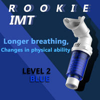 Appareil d'exercices respiratoires Big Breathe IMT-Blue avec résistance de niveau moyen, fonction d'expansion pulmonaire et de refroidissement, certifié ISO/CE
