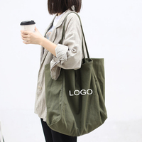 Custom logo Canvas Tote Bag Custom Logo 16oz 12oz Cotton canvas Heavy Duty Large Women Casual Shoulder Bag With Inside Pocket