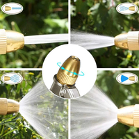 Tuyau d'arrosage télescopique domestique, ensemble pistolet à eau haute pression télescopique en cuivre pour lavage de voiture