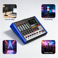Console de mixage audio numérique 4 canaux avec lecteur MP3 Bluetooth, USB OTG, alimentation fantôme 48V et écran LCD 2,8 pouces pour petits concerts, bars et enregistrements à domicile