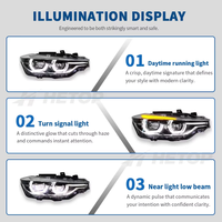 Phares HETOP F30 2013-2016, phares Angel Eye modifiés, lentille laser pour Série 3, mise à niveau LED DRL, style Ikon pour BMW