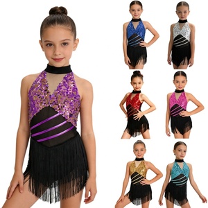 Trajes <span class=keywords><strong>de</strong></span> Baile Latino Cha-Cha Salsa para Niñas <span class=keywords><strong>de</strong></span> 6 a 16 Años, Leotardo Metálico para Competencias, Actuaciones <span class=keywords><strong>en</strong></span> Escenario y <span class=keywords><strong>Clases</strong></span> <span class=keywords><strong>de</strong></span> Baile - Product Image 1