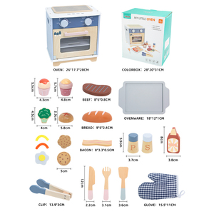 Ensemble de jouets en bois « Mon petit four » pour enfants, accessoires de <span class=keywords><strong>cuisine</strong></span> pour jeu d'imitation, jeu d'apprentissage de la pâtisserie Montessori pour la maternelle, coffret cadeau - Product Image 3