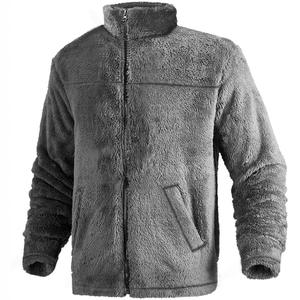 Chaqueta de Forro Polar Ártico para Hombre, Cuello Alto, Corte Holgado, Transpirable, Dobladillo Redondo, Diseño Casual Deportivo con Cremallera, Color Marrón - Product Image 3