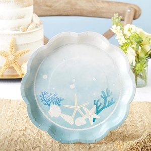 DAMAI - Sets de vaisselle jetable en papier sur le thème de la plage et de la navigation pour fêtes d'enfants - Couleurs personnalisées - Assiettes et gobelets imprimés 4 couleurs - Product Image 5