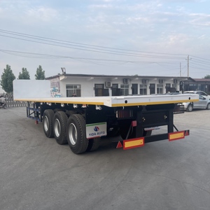 Promotion : Semi-<span class=keywords><strong>remorque</strong></span> plateau 3/4 essieux 60 tonnes en alliage d'aluminium avec suspension pneumatique pour conteneurs et marchandises, pour camions - Product Image 2