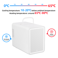 Mini Refrigerador Portátil de 4L con Espejo, Enfriador y Calentador, Refrigerador Compacto para Cosméticos y Cuidado de la Piel con LED, Refrigerador de Belleza para Auto para Almacenamiento de Maquillaje