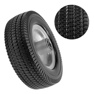 10 X 3.50-4in Solid PU Run-Flat Lawn Mower Tire Wheel