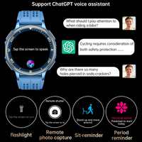 Montre connectée GPS 1,43 pouces AMOLED, étanche 5ATM IP68, cartes hors ligne, assistant vocal IA, plus de 170 modes sportifs, lampe torche LED, pour l'extérieur