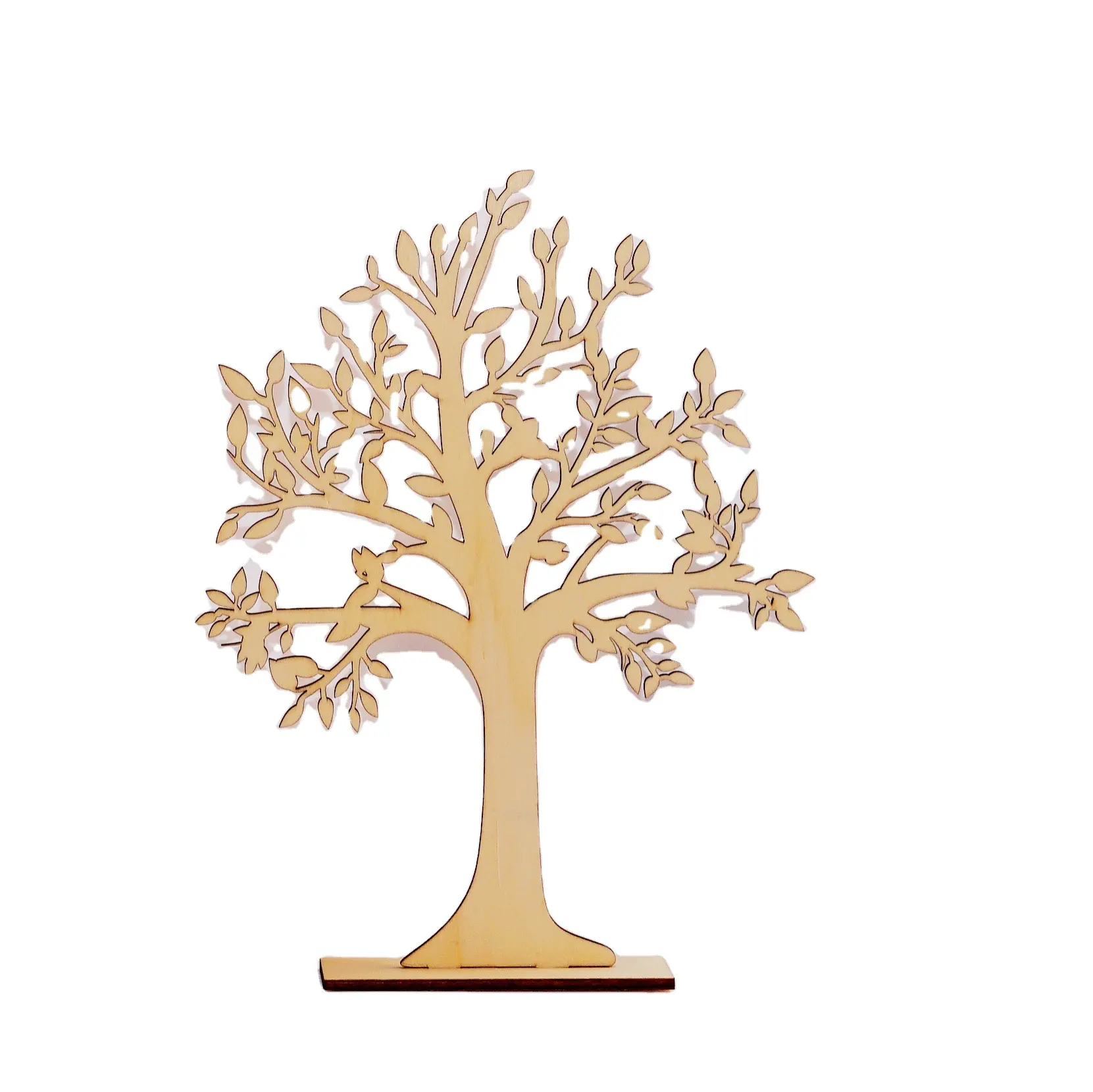 2024 personalizado Burlywood Pino grueso árbol de madera decoraciones de mesa para el hogar lámpara grabada moderna bandeja de madera cesta modelo Pascua